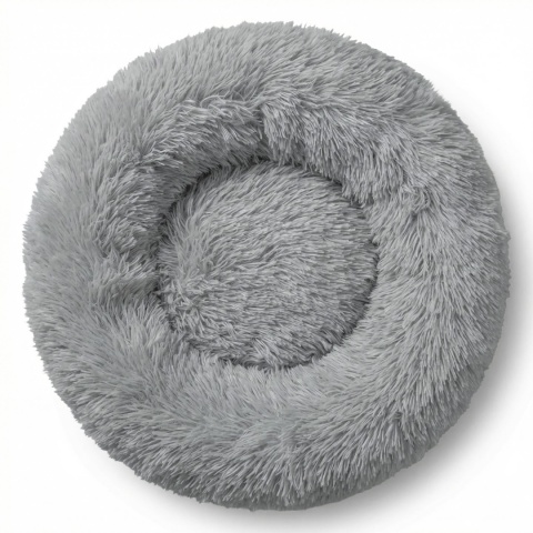 Okrągłe Włochate Legowisko Chmurka 40 cm Dla Psa i Kota - Szary
