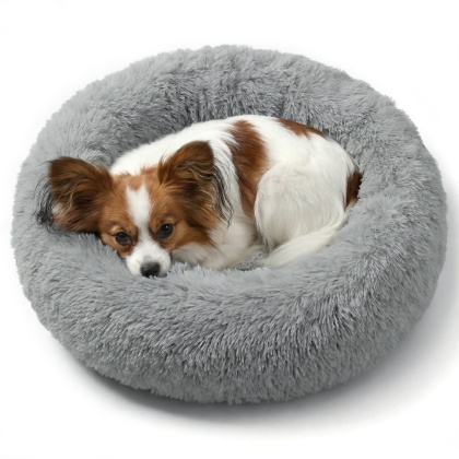 Okrągłe Włochate Legowisko Chmurka 40 cm Dla Psa i Kota - Szary