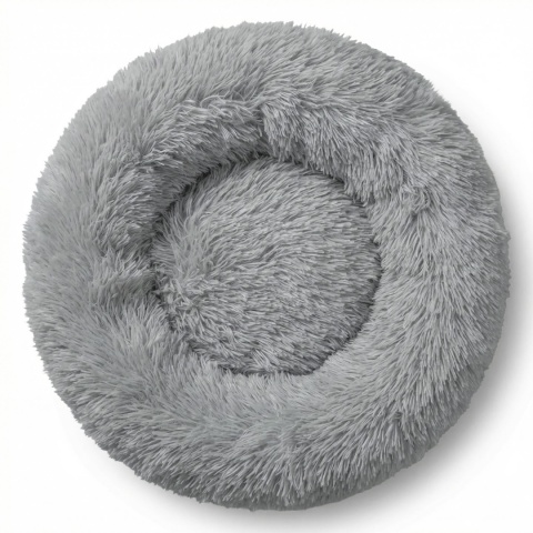 Okrągłe Włochate Legowisko Chmurka 60 cm Dla Psa i Kota - Szary