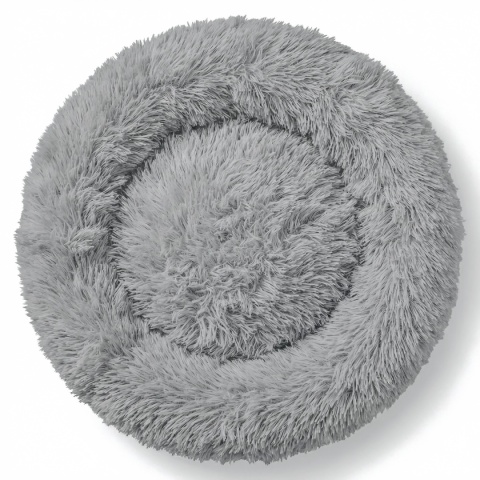 Okrągłe Włochate Legowisko Chmurka CANIS XXL 110 cm Dla Psa i Kota - Szary