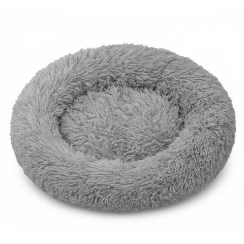 Okrągłe Włochate Legowisko Chmurka CANIS XXL 110 cm Dla Psa i Kota - Szary