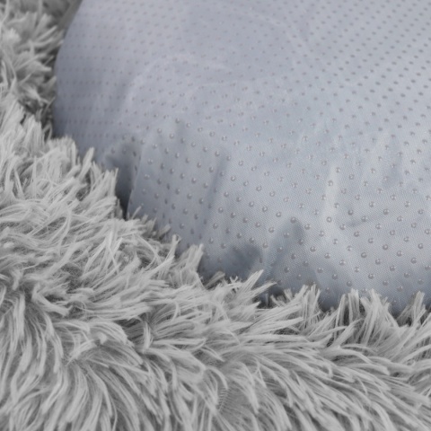 Okrągłe Włochate Legowisko Chmurka CANIS XXL 110 cm Dla Psa i Kota - Szary