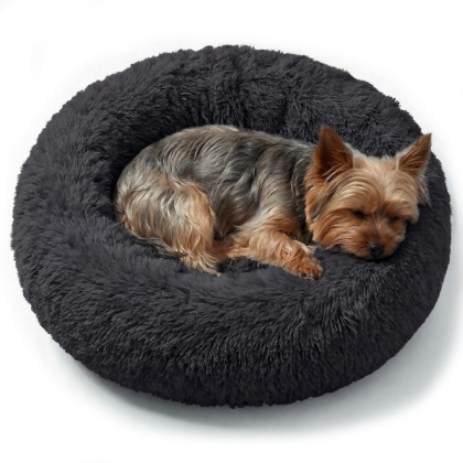 Okrągłe Włochate Legowisko Chmurka CANIS M 60 cm Dla Psa i Kota - Grafit