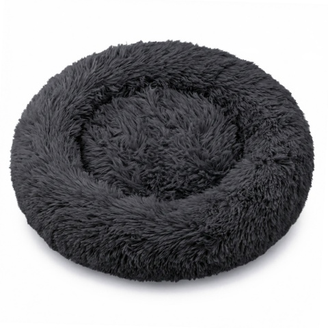 Okrągłe Włochate Legowisko Chmurka CANIS M 60 cm Dla Psa i Kota - Grafit