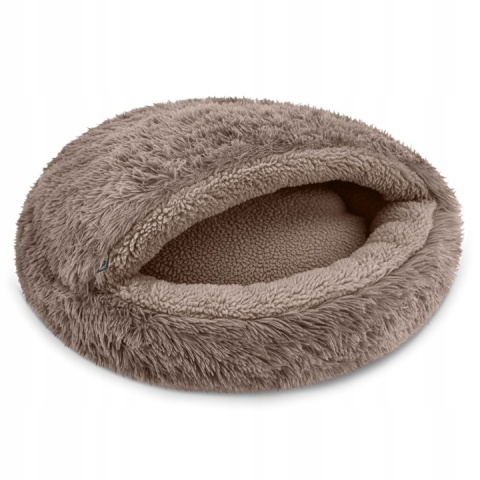 Okrągłe legowisko Śpiwór Dla Psa Włochate Bezpieczne Antystresowe 80 cm