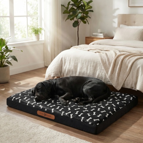 Pokrowiec dla Psa KOSTKI DOGGURU 100X70 Czarny