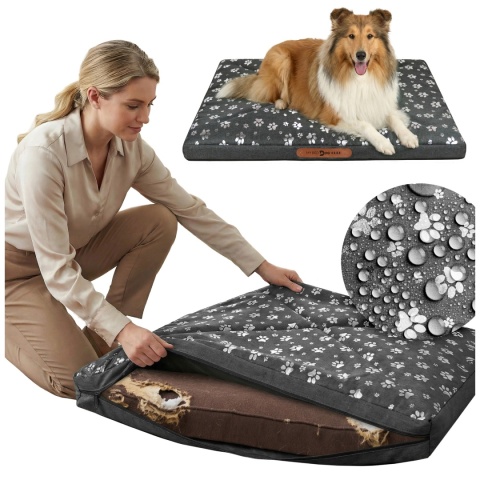 Pokrowiec dla Psa SREBRNE ŁAPKI DOGGURU 100X70 Szary