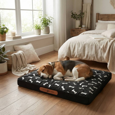 Pokrowiec dla Psa KOSTKI DOGGURU 70X50 Czarny