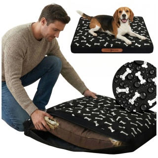 Pokrowiec dla Psa KOSTKI DOGGURU 70X50 Czarny