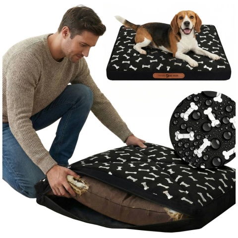 Pokrowiec dla Psa KOSTKI DOGGURU 70X50 Czarny