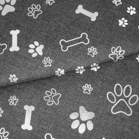 Pokrowiec dla Psa KOSTKI ŁAPKI DOGGURU 100X70 Szary