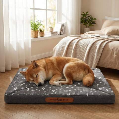 Pokrowiec dla Psa KOSTKI ŁAPKI DOGGURU 70X50 Szary