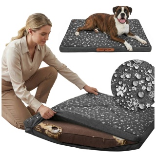 Pokrowiec dla Psa KOSTKI ŁAPKI DOGGURU 120X70 Szary