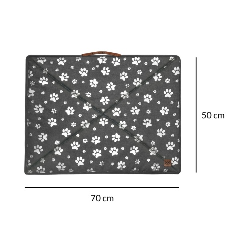 Pokrowiec dla Psa SREBRNE ŁAPKI DOGGURU 70x50 cm Szary