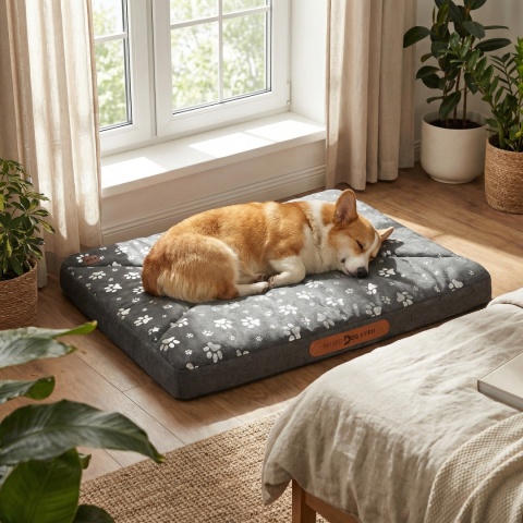 Pokrowiec dla Psa SREBRNE ŁAPKI DOGGURU 120X70 Szary