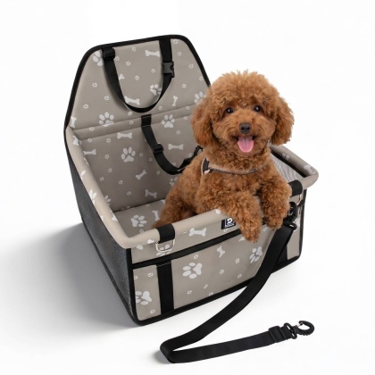 Fotelik Samochodowy Ochronny Puppy Ride 41x35x24 cm DOGGURU - Szary