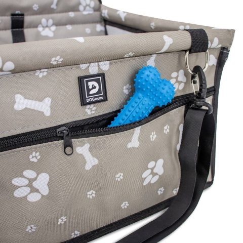 Fotelik Samochodowy Ochronny Puppy Ride 41x35x24 cm DOGGURU - Szary