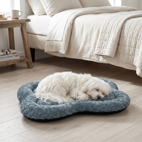 Legowisko Dla Psa 80x50 cm PLUSHY BED Grafitowy