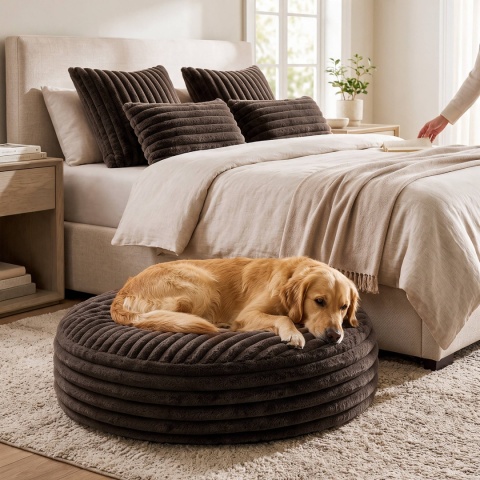Pufa Kanapa Dla Psa i Kota 80x80 cm XL Nubo Lux - Brąz