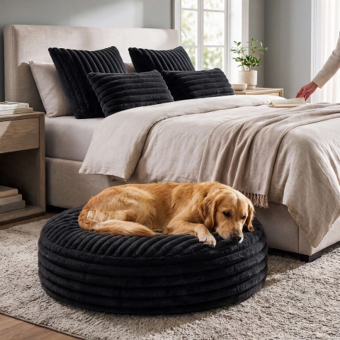 Pufa Kanapa Dla Psa i Kota 80x80 cm XL Nubo Lux - Czarny