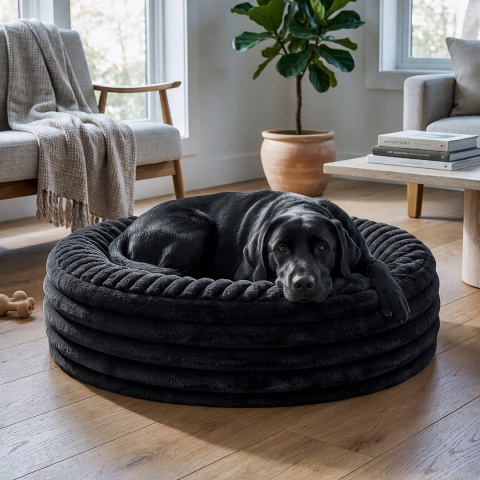 Pufa Kanapa Dla Psa i Kota 80x80 cm XL Nubo Lux - Czarny