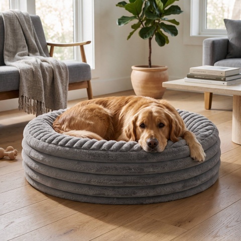 Pufa Kanapa Dla Psa i Kota 80x80 cm XL Nubo Lux - Szary