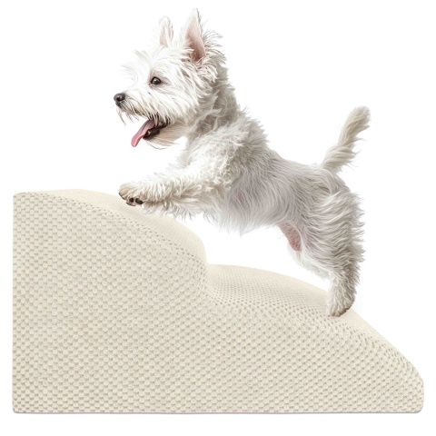 Schody Dla Psa DOGGURU 2 stopnie - 50x30x30 cm - Beż