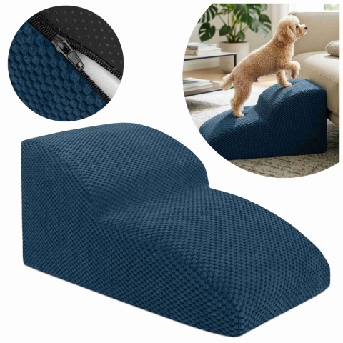 Schody Dla Psa DOGGURU 2 stopnie - 50x30x30 cm - Granat
