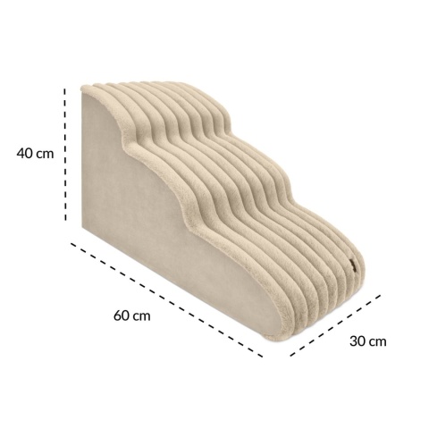 Schody Dla Psa Łagodne DOGGURU 3 stopnie Nubo Lux - 60x30x40 cm