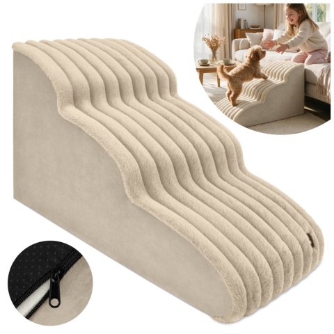 Schody Dla Psa Łagodne DOGGURU 3 stopnie Nubo Lux - 60x30x40 cm