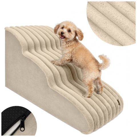 Schody Dla Psa Łagodne DOGGURU 3 stopnie Nubo Lux - 60x30x40 cm