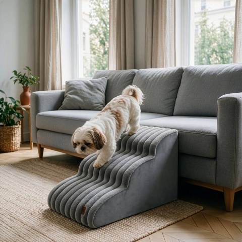 Schody Dla Psa Łagodne DOGGURU 3 stopnie Nubo Lux - 60x30x40 cm