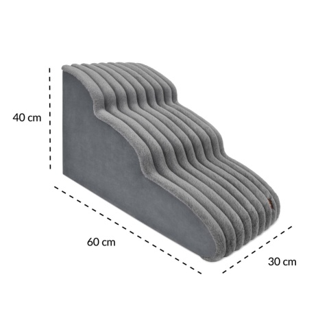 Schody Dla Psa Łagodne DOGGURU 3 stopnie Nubo Lux - 60x30x40 cm