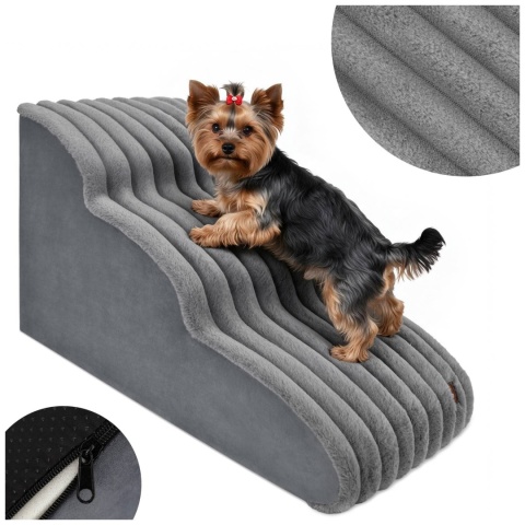 Schody Dla Psa Łagodne DOGGURU 3 stopnie Nubo Lux - 60x30x40 cm