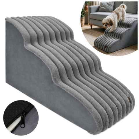 Schody Dla Psa Łagodne DOGGURU 3 stopnie Nubo Lux - 60x30x40 cm