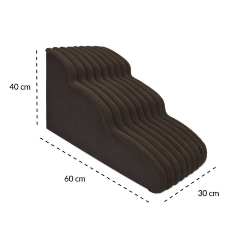 Schody Dla Psa Łagodne DOGGURU 3 stopnie Nubo Lux - 60x30x40 cm