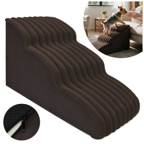 Schody Dla Psa Łagodne DOGGURU 3 stopnie Nubo Lux - 60x30x40 cm