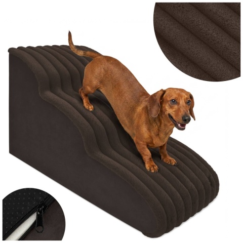 Schody Dla Psa Łagodne DOGGURU 3 stopnie Nubo Lux - 60x30x40 cm