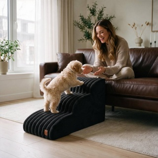 Schody Dla Psa Łagodne DOGGURU 3 stopnie Nubo Lux - 60x30x40 cm