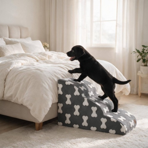 Schody Dla Psa Łagodne DOGGURU 3 stopnie Bellu - 60x30x40 cm