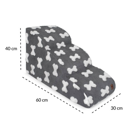 Schody Dla Psa Łagodne DOGGURU 3 stopnie Bellu - 60x30x40 cm