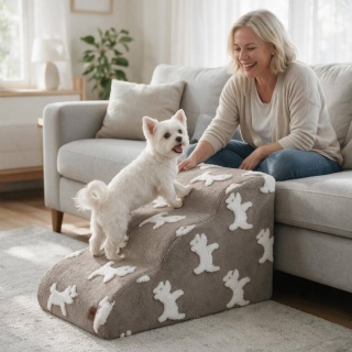 Schody Dla Psa Łagodne DOGGURU 3 stopnie Bellu - 60x30x40 cm