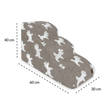 Schody Dla Psa Łagodne DOGGURU 3 stopnie Bellu - 60x30x40 cm