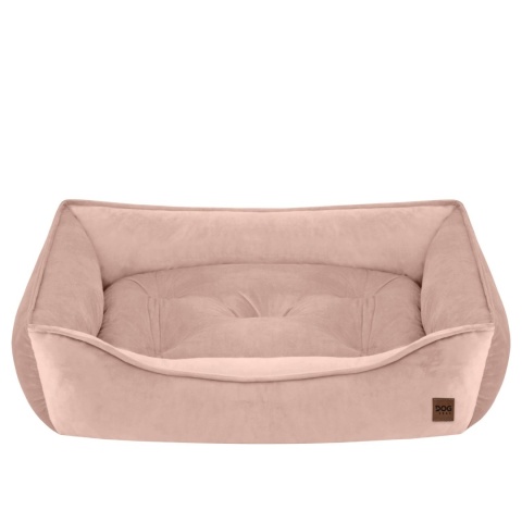 Sofa Kanapa Dla Psa i Kota 70x50 cm L VELVET - Róż + Poduszki