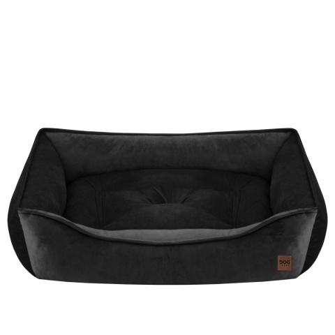 Sofa Kanapa Dla Psa i Kota 70x50 cm L VELVET - Czarny + Poduszki