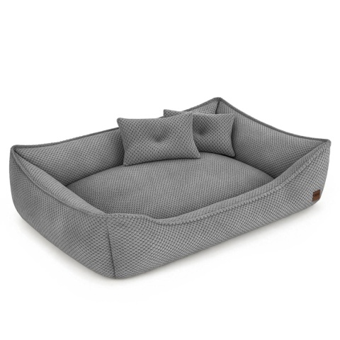 Sofa Kanapa Dla Psa i Kota 90x60 cm XL FRANCO - Szary + Poduszki