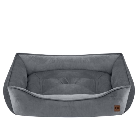 Sofa Kanapa Dla Psa i Kota 90x60 cm XL VELVET - Szary + Poduszki