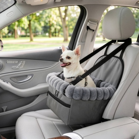 Fotelik Samochodowy Ochronny Pet Cruiser 35×25×19cm DOGGURU - Szary
