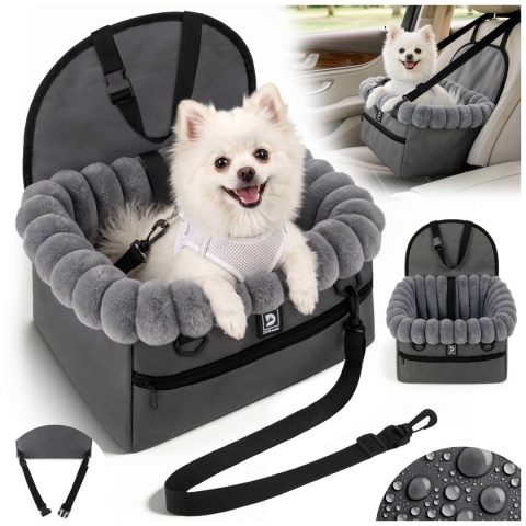 Fotelik Samochodowy Ochronny Pet Cruiser 35×25×19cm DOGGURU - Szary