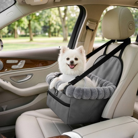 Fotelik Samochodowy Ochronny Pet Cruiser 35×25×19cm DOGGURU - Szary